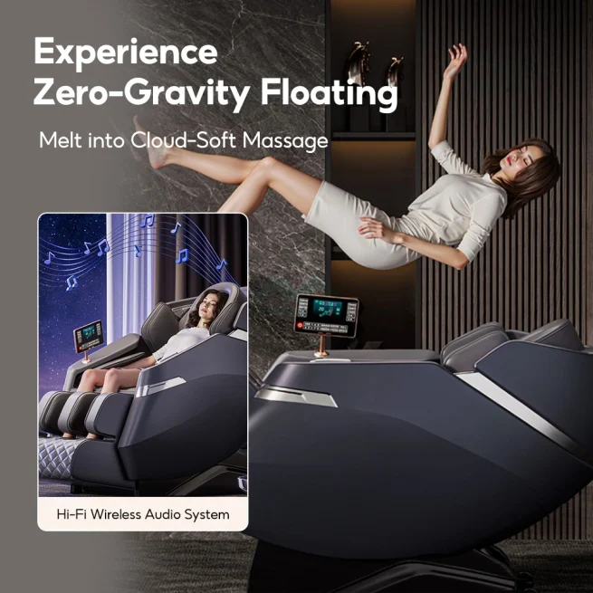 massage chair function - zero gravity, bluetooth music