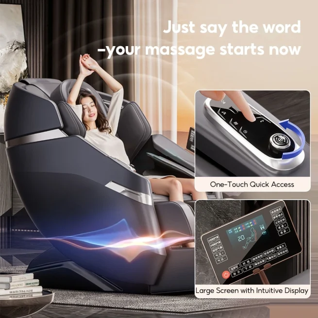 full body massage chair - hot keys, LCD controller and AI voice