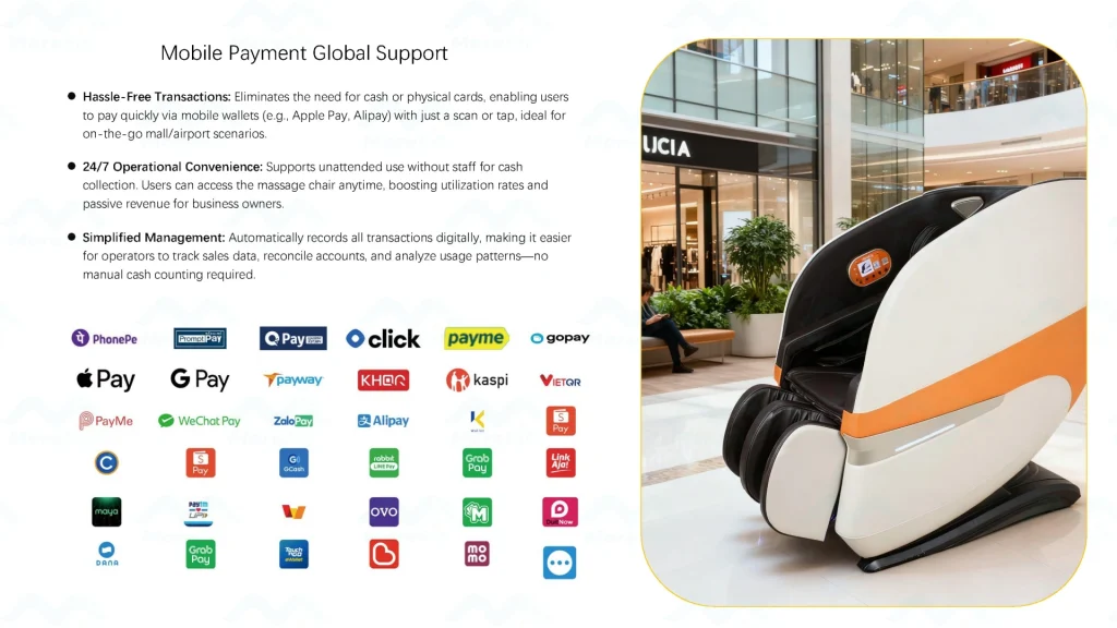 commercial massage chair with vending machine