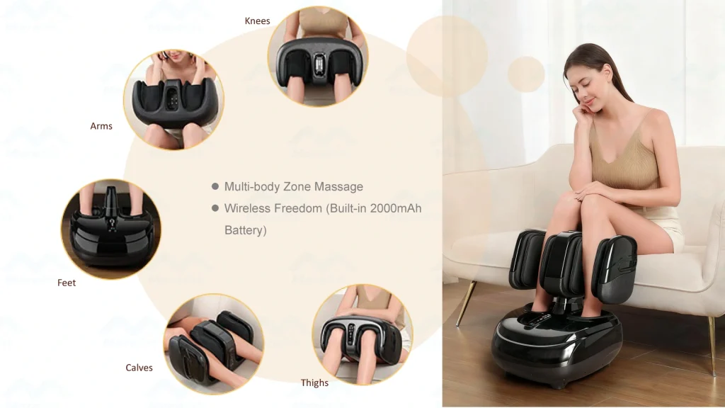 Multi-Function Calf Leg Foot Massager with Air Pressure Roller Vibration Heat